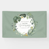 Waterverf foliage bruiloft spandoek (Horizontaal)