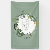 Waterverf foliage bruiloft spandoek (Verticaal)