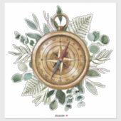 Waterverf Foliage Compass Sticker (Vel)