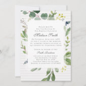 Waterverf Foliage Doopuitnodiging Kaart (Voorkant)