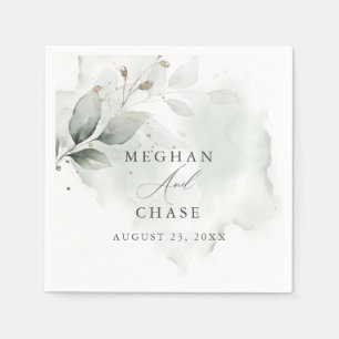 Waterverf Foliage Dusty Green Servet