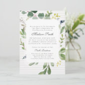 Waterverf Foliage Eerste Communie Uitnodiging (Staand voorkant)