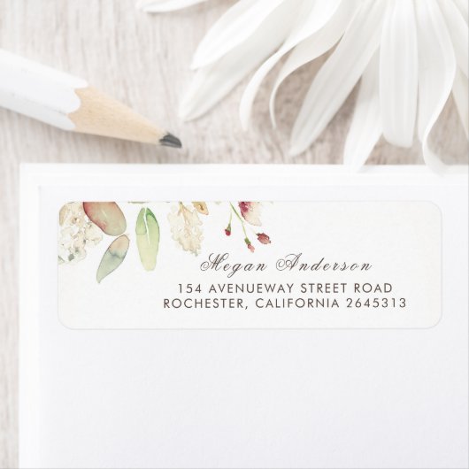 Waterverf Foliage Elegant Bruiloft Etiket (Insitu)