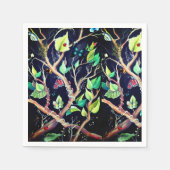 Waterverf Foliage en Butterflies Artwork Servetten (Voorkant)