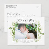 Waterverf Foliage Foto bruiloft Hartelijk dank Briefkaart (Voorkant / Achterkant)