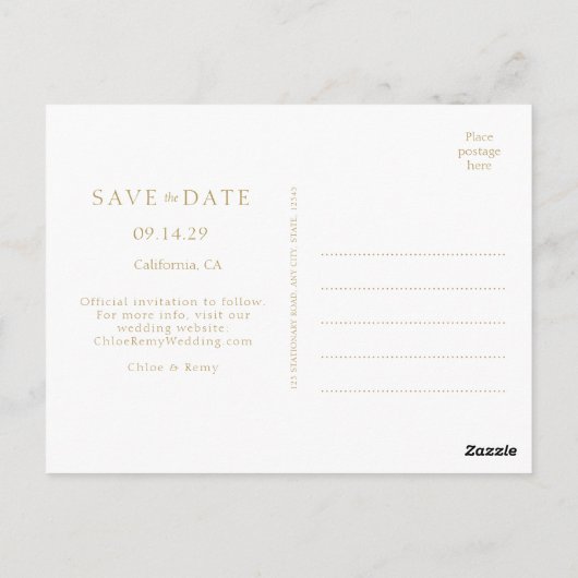 Waterverf Foliage Foto Bruiloft Save the Date Briefkaart (Achterkant)