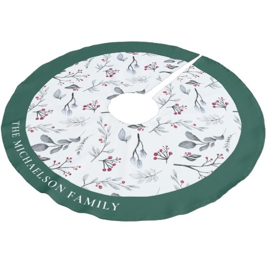 Waterverf Foliage gepersonaliseerd Kerstboom Rok (Gekanteld)