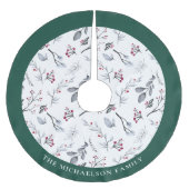 Waterverf Foliage gepersonaliseerd Kerstboom Rok (Voorkant)