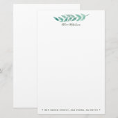 Waterverf Foliage ⎢Gepersonaliseerde briefpapier (Voorkant / Achterkant)