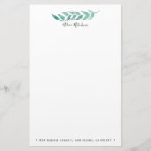 Waterverf Foliage ⎢Gepersonaliseerde briefpapier (Voorkant)