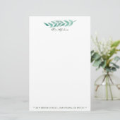 Waterverf Foliage ⎢Gepersonaliseerde briefpapier (Staand voorkant)