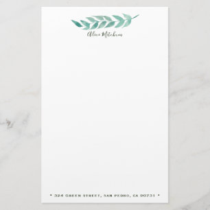Waterverf Foliage ⎢ gepersonaliseerde servies Briefpapier