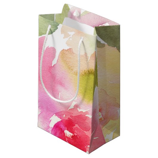 Waterverf Foliage Gift Bag Klein Cadeauzakje (Voorkant Gekanteld)