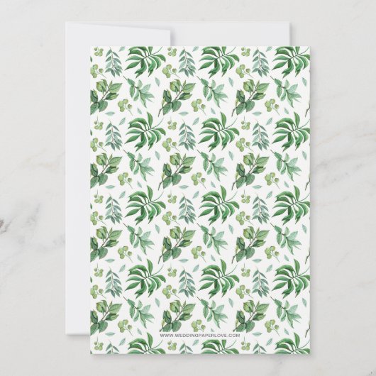 Waterverf Foliage Greenery Vrijgezellenfeest Kaart (Achterkant)
