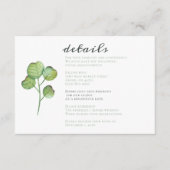 Waterverf Foliage Greenery Wedding Informatiekaartje (Voorkant)
