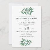 Waterverf Foliage Greenery Wedding Kaart (Voorkant)