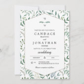 Waterverf Foliage Greenery Wedding Kaart (Voorkant)