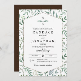 Waterverf Foliage Greenery Wedding Kaart