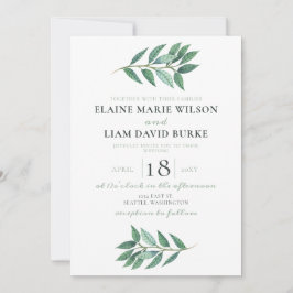 Waterverf Foliage Greenery Wedding Kaart
