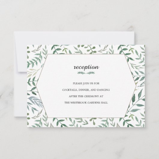 Waterverf Foliage Greenery Wedding Kaart (Voorkant)