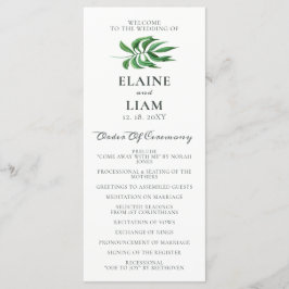 Waterverf Foliage Greenery Wedding Programs Programmakaart