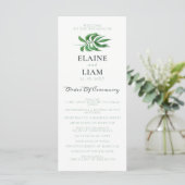 Waterverf Foliage Greenery Wedding Programs Programmakaart (Staand voorkant)