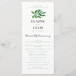 Waterverf Foliage Greenery Wedding Programs Programmakaart