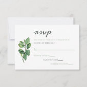 Waterverf Foliage Greenery Wedding RSVP Kaartje (Voorkant)