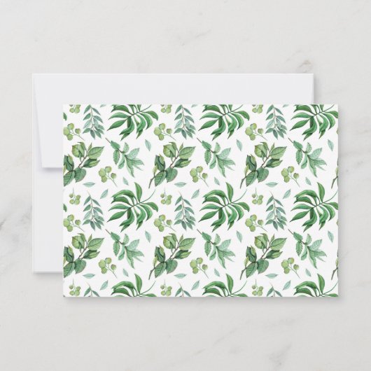 Waterverf Foliage Greenery Wedding RSVP Kaartje (Achterkant)