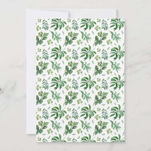 Waterverf Foliage Greenery Wedding Save The Date (Achterkant)