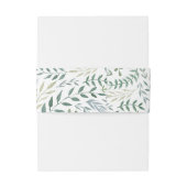 Waterverf Foliage Greenery Wedding Uitnodigingen Wikkel (Achterkant Voorbeeld)