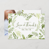 Waterverf Foliage Liefde en Bedankt bruiloft (Voorkant / Achterkant)