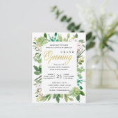 WATERVERF FOLIAGE LIJST GRAND OPENING CEREMONY BRIEFKAART (Staand voorkant)