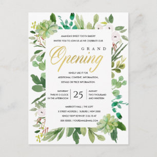 WATERVERF FOLIAGE LIJST GRAND OPENING CEREMONY BRIEFKAART