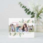Waterverf Foliage Multi-Photo Lijst Vakantie Kaart (Staand voorkant)