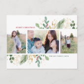 Waterverf Foliage Multi-Photo Lijst Vakantie Kaart (Voorkant)