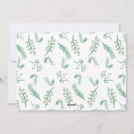 Waterverf Foliage New Year Photo Lijst Feestdagenkaart (Achterkant)