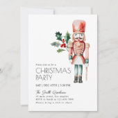 Waterverf Foliage Notenkraker Kerstfeest Kaart (Voorkant)