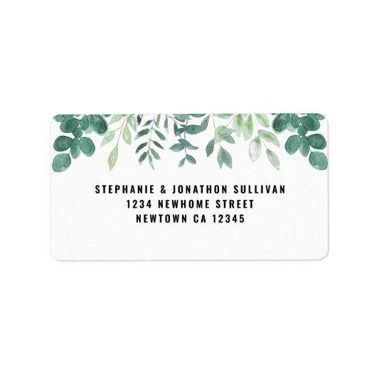 Waterverf Foliage Return-label Etiket (Voorkant)