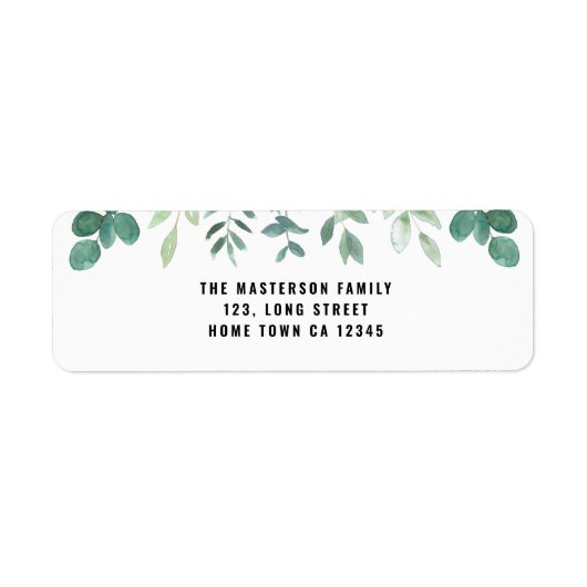 Waterverf Foliage Return-label Etiket (Voorkant)