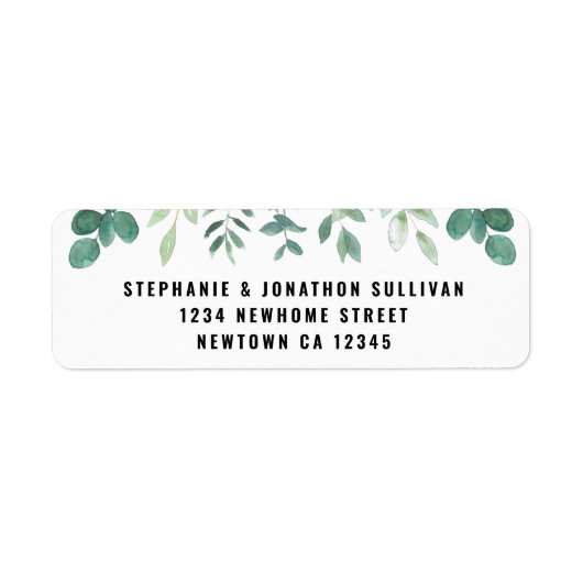 Waterverf Foliage Return-label Etiket (Voorkant)