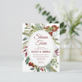 WATERVERF FOLIAGE ROSH HASHANAH DINNER INVITE FEESTDAGENKAART (Staand voorkant)