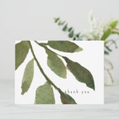 Waterverf Foliage Stem Simple Funeral Dank je Bedankkaart (Staand voorkant)