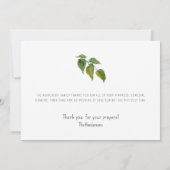 Waterverf Foliage Stem Simple Funeral Dank je Bedankkaart (Achterkant)