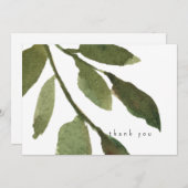 Waterverf Foliage Stem Simple Funeral Dank je Bedankkaart (Voorkant / Achterkant)