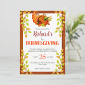 Waterverf Foliage Thanksgiving Feest Diner Kaart (Staand voorkant)