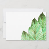 Waterverf Foliage Tropische bruiloft Kaart (Achterkant)