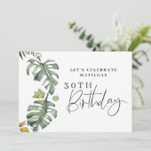 Waterverf foliage Uitnodiging voor 30e verjaardag (Staand voorkant)