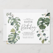 Waterverf foliage Uitnodiging voor 30e verjaardag (Achterkant)