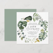 Waterverf foliage Uitnodiging voor 40e trouwdag (Voorkant / Achterkant)